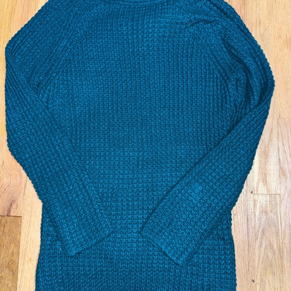 Teal Button-Up Women Sweater - Picture 6 of 7